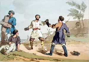 Boxen, vom Künstler geätzt, veröffentlicht 1804 von John Augustus Atkinson