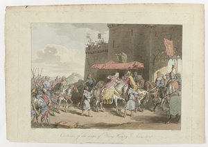 Kostüm aus der Regierungszeit von König Heinrich III., Anno 1250, 1. März 1814 von John Augustus Atkinson