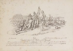 Tod von Oberstleutnant William Miller von den 1. Garden in der Schlacht von Quatre Bas