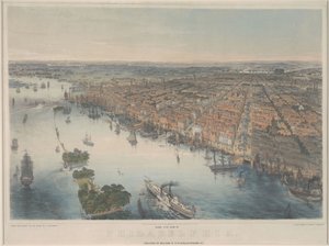 Vogelperspektive von Philadelphia, ca. 1850