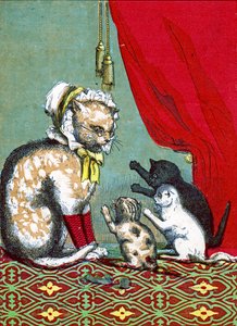 Die drei kleinen Kätzchen haben ihre Fäustlinge verloren, Illustration aus "Three Little Kittens" 1859 von John Ballantyne