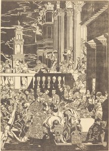 Die Hochzeit zu Kana (rechte Platte) von John Baptist Jackson after Veronese