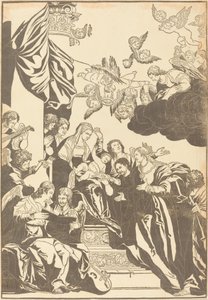 Die mystische Hochzeit der Heiligen Katharina von John Baptist Jackson after Veronese