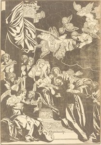 Die mystische Hochzeit der Heiligen Katharina von John Baptist Jackson after Veronese