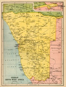Karte von Deutsch-Südwestafrika, Erster Weltkrieg, um 1920 von John Bartholomew and Son
