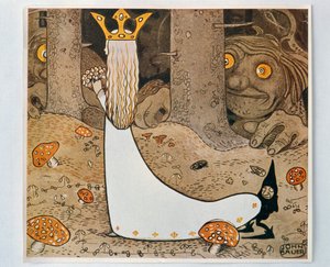 Die Prinzessin und der Troll. Aus Bland Tomtar och Troll von John Bauer