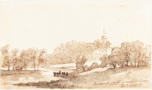 Warwick Castle vom Avon aus von John Baverstock Knight