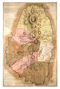 Plan der Insel St. Vincent, erstellt durch tatsächliche Vermessung von John Bayly
