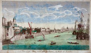Ansicht des Tower of London mit Booten auf der Themse von John Boydell