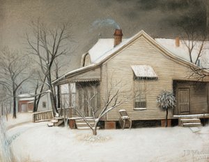 Haus in Ost-Dallas im Schnee