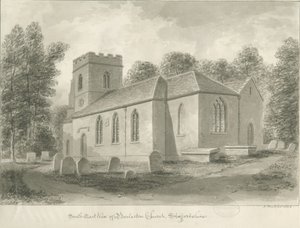 Barlaston Kirche: Sepiazeichnung, 1844