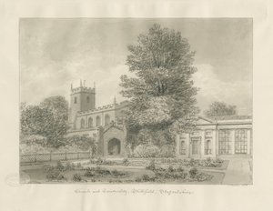 Blithfield Kirche: Sepia-Zeichnung