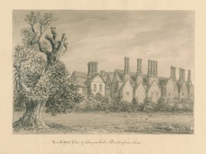 Buckinghamshire - Chenies Hall: Sepia-Zeichnung, 1824 von John Buckler