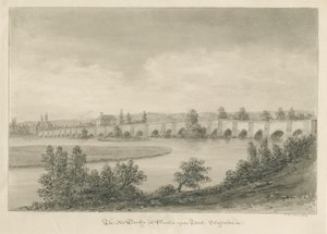 Burton-upon-Trent Brücke und Stadt von John Buckler