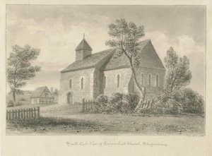 Coppenhall Kirche: Sepia-Zeichnung