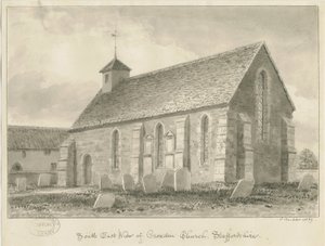 Croxden - Gäste-Kapelle: Sepia-Zeichnung