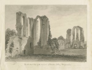 Croxden Abbey: Sepia-Zeichnung