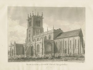 Eccleshall Kirche (Sepia-Zeichnung) von John Buckler