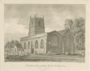 Elford Kirche: Sepiazeichnung, 1838