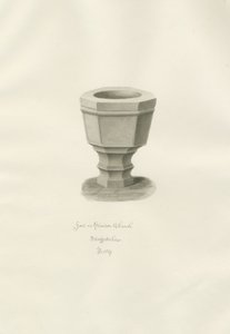 Taufbecken in der Grindon Kirche von John Buckler