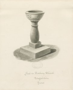 Taufbecken in der Norbury Kirche von John Buckler