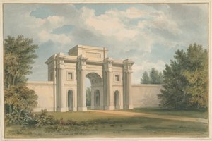 Leicestershire - Gopsall Haus - Das Tor, 1820 von John Buckler