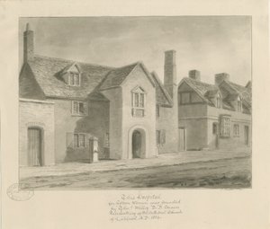 Lichfield - Krankenhaus für Frauen (Sepia-Zeichnung) von John Buckler