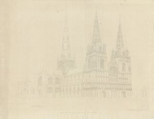 Lichfield Kathedrale - Nordwestansicht von John Buckler