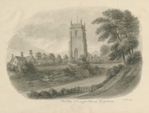 Longdon Church: Sepia-Zeichnung von John Buckler
