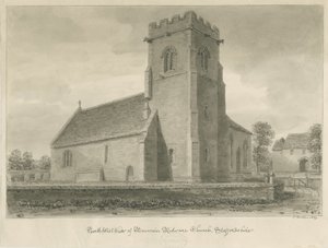 Mavesyn Ridware Kirche: Sepiazeichnung, 1839