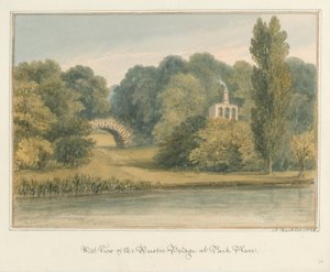 Henley upon Thames - Rustikale Brücke im Park Place, 1826 von John Buckler