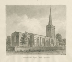 Rolleston Church: Sepiazeichnung, 1848 von John Buckler