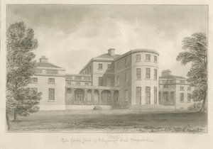 Shugborough Hall - Gartenfront: Sepia-Zeichnung, 1842 von John Buckler