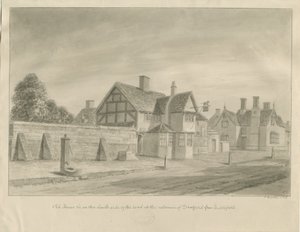 Stafford - [Das Weiße Löwen Gasthaus]: Sepiazeichnung, 1842