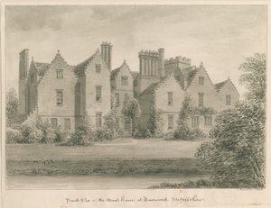 Tamworth - Das Grabenhaus: Sepia-Zeichnung von John Buckler