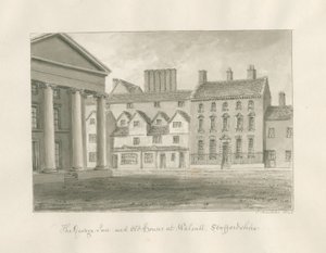 Walsall Town - The George Inn: Sepia-Waschzeichnung