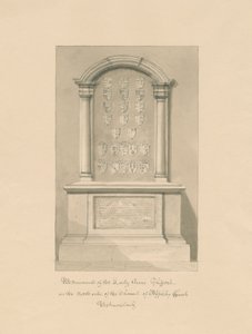 Westmorland - Appleby Kirche - Denkmal für Lady Anne Clifford: Sepiazeichnung, 1800