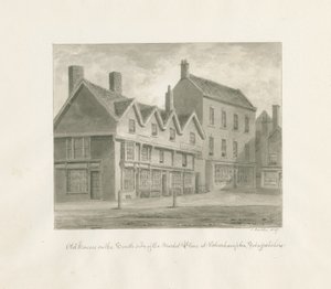 Wolverhampton - Alte Häuser auf der Südseite des Marktplatzes von John Buckler