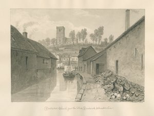 Worcestershire - Droitwich - Dodderhill Kirche Ferne Ansicht: Sepiazeichnung, 1833 von John Buckler
