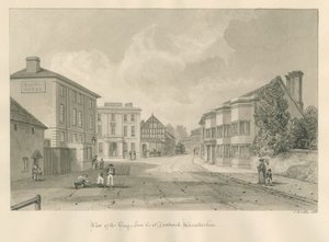 Worcestershire - Droitwich - George Inn: Sepia-Zeichnung, 1833 von John Buckler