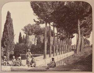 Afghanische Stammesangehörige ruhen sich in Baburs Gärten, Jalalabad, 1878 aus von John Burke