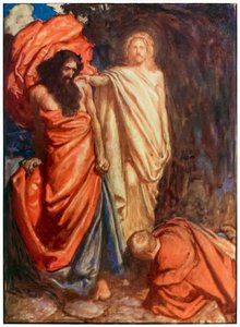 Treuer von Moses niedergeschlagen aus Der Pilgerreise von dieser Welt in die zukünftige Welt von John Bunyan, Illustration von Byam Shaw von John Byam Liston Shaw