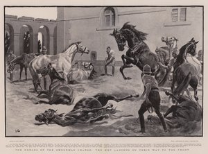 Die Helden des Omdurman-Angriffs, die 21. Lanzenreiter auf dem Weg zur Front