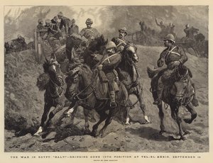 Der Krieg in Ägypten, Halt!, Kanonen in Stellung bringen bei Tel-el-Kebir, 13. September von John Charlton