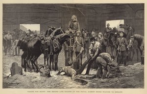 Truppen für Ägypten, die Second Life Guards an den Royal Albert Docks warten auf das Einschiffen von John Charlton