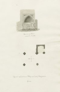 Dieulacres Abtei (Sepia-Zeichnung) von John Chessell Buckler