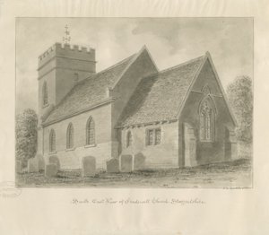 Fradswell Kirche: Sepia-Zeichnung