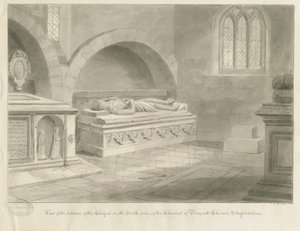 Innenraum der Draycott in the Moors Kirche von John Chessell Buckler