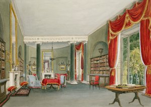 Bibliothek und Salon in Bromley Hill, Kent (Sitz des Right Hon. Charles Long)