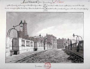 London Bridge, Southwark, London, 1827 von John Chessell Buckler